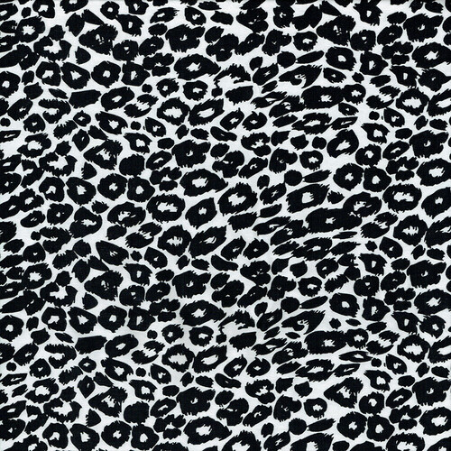*REMNANT 56cm* European Cotton Elastane Jersey, Organic, Leopard Black & White