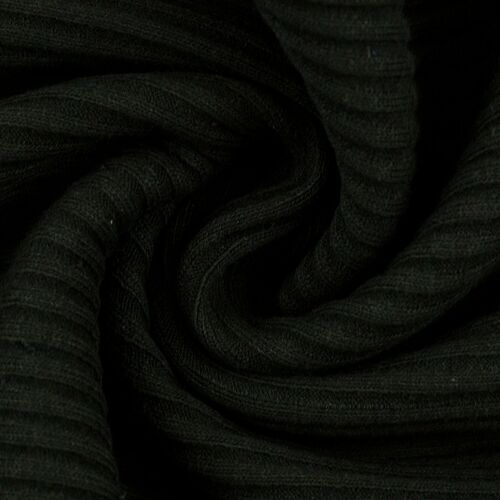 European Ribbing, Oeko-Tex, Heavy Weight Chunky, Ribbed Black