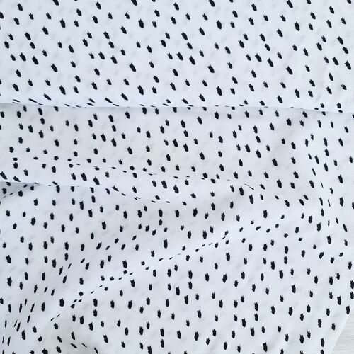 European Viscose Crepe, Oeko-Tex, White Black Speckles