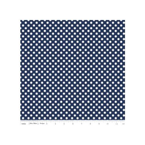 *REMNANT 24cm* Riley Blake Designs, Le Creme Dots, Small Dot Navy