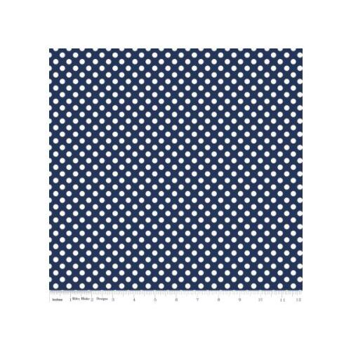 *REMNANT 24cm* Riley Blake Designs, Le Creme Dots, Small Dot Navy