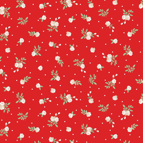 *REMNANT 138cm* Penny Rose Fabrics, Afternoon Picnic Rose in Red