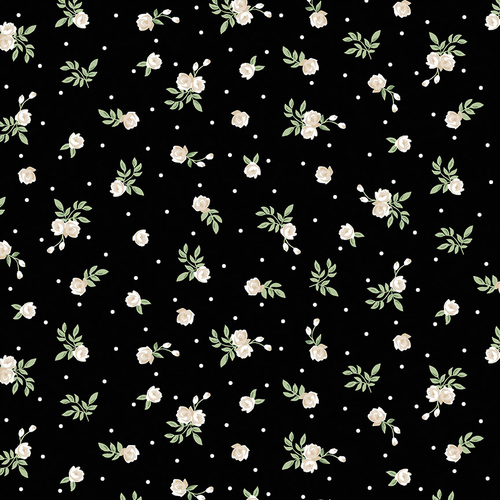 Penny Rose Fabrics, Afternoon Picnic Rose in Black