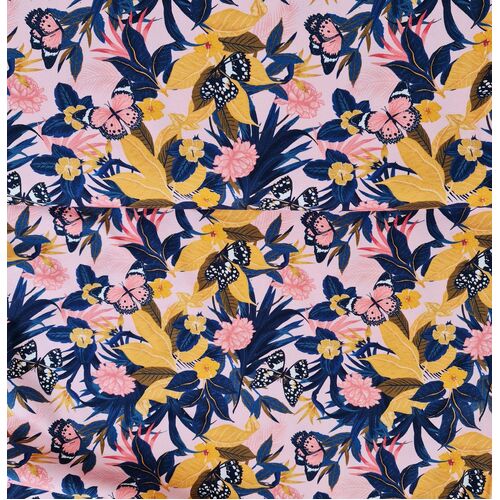 *REMNANT 77cm* European Cotton Elastane Jersey, Oeko-Tex, Flowers & Butterflies