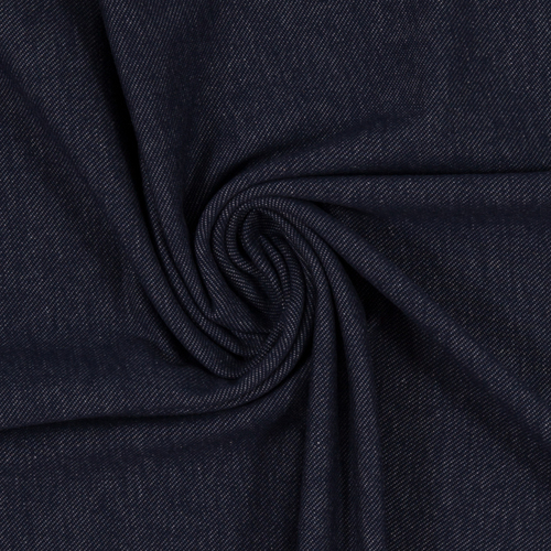 European Cotton Elastane Jersey Knit, Oeko-Tex, Denim Look, Dark Blue