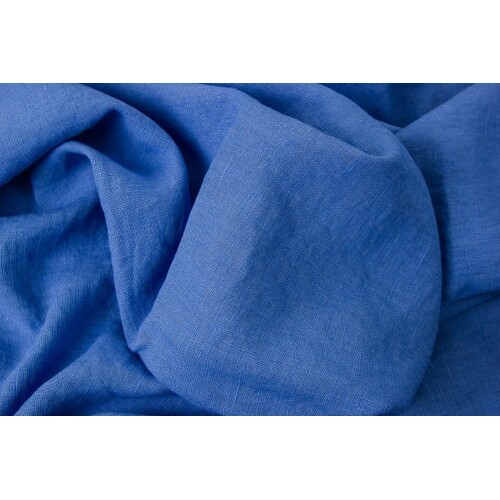 European Linen, Plain, Smoke Blue