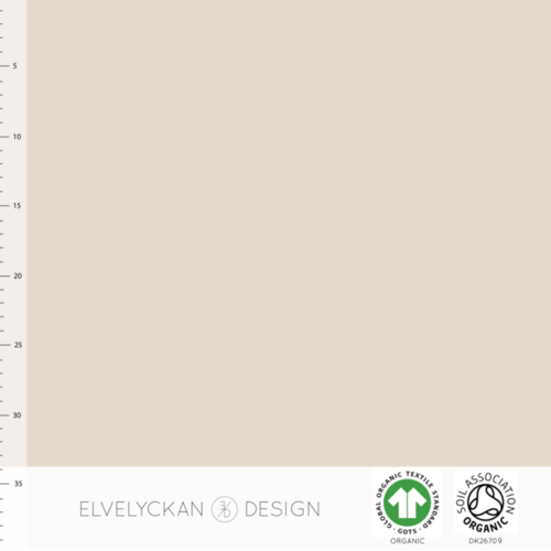 Elvelyckan GOTS Organic Ribbing, Solid Creme 30cm