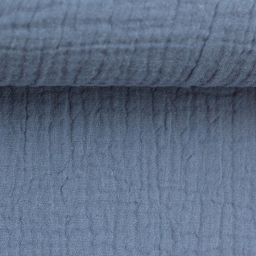 European Double Gauze, Oeko-Tex, Blue Grey