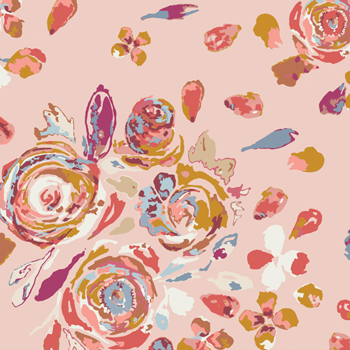 Art Gallery Fabrics, Oeko-Tex, Fusion Rosewood, Swifting Flora Boho Rosewood