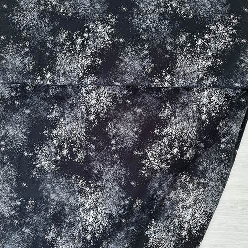 European Cotton Elastane Jersey, Oeko Tex, Speckles, Black/White