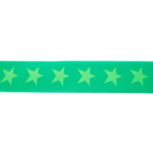 Waistband Elastic, Soft 40mm Stars Green Apple