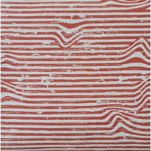 *REMNANT 25cm* European Cotton Elastane Jersey, Oeko Tex, Wavy Lines Melange Terracotta