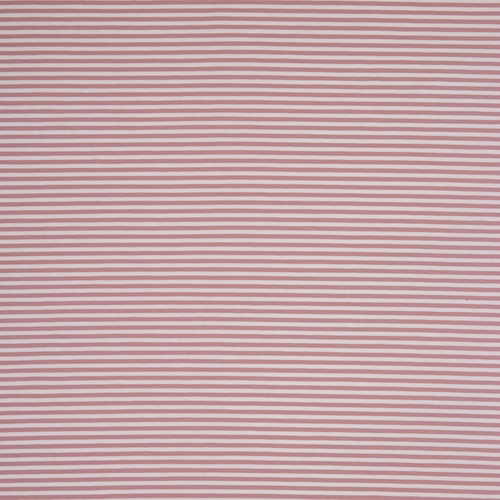 European Cotton Elastane Jersey, Oeko Tex, Stripes 3mm Dusty Pink
