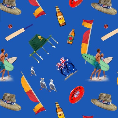 KK Fabrics, Outdoor Aussie, Outdoors Summer Deep Water