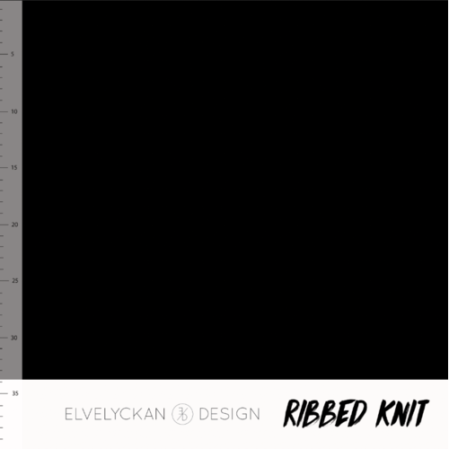 Elvelyckan Design, GOTS Organic, Ribbed Knit, Black