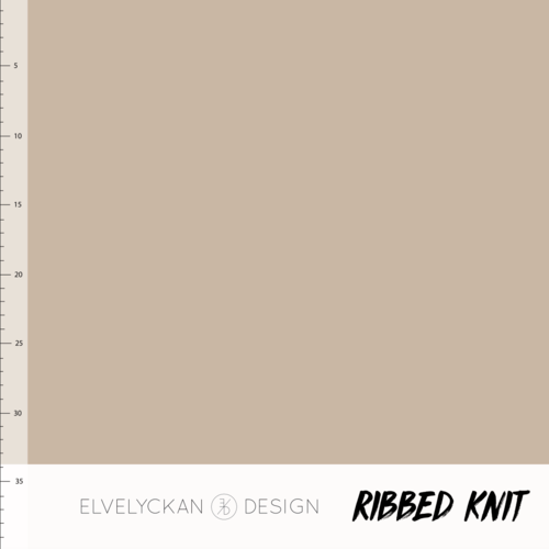 Elvelyckan Design, GOTS Organic, Ribbed Knit, Cappuccino
