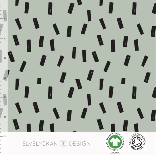 Elvelyckan Design, GOTS Organic French Terry, Confetti - Sea Green