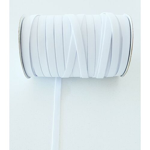 Elastic, Uni-Trim Premium Non-Roll 12mm - White 100m Roll