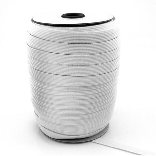 Elastic, Uni-Trim Double Knitted 12mm, White per metre