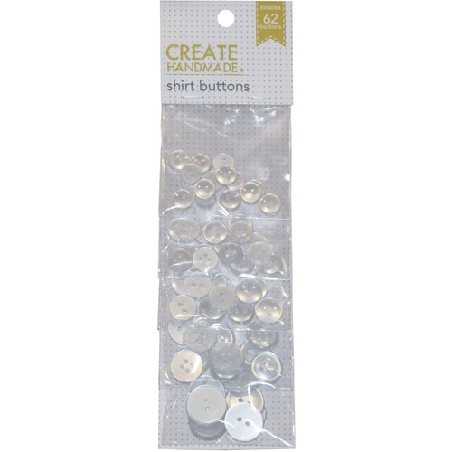 Create Handmade, Shirt Buttons, 62 Pack