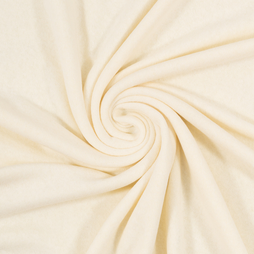 *REMNANT 67cm* European Cotton Elastane Jersey, Solid, Oeko-Tex, Cream