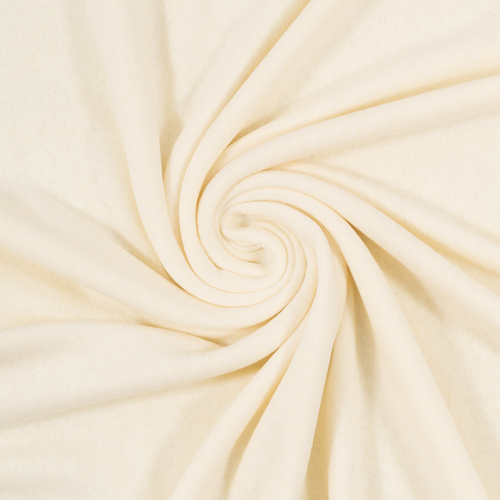 European Cotton Elastane Jersey, Solid, Oeko-Tex, Cream