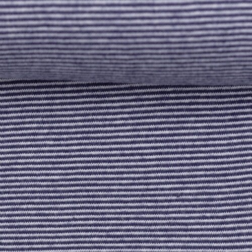 European Ribbing, Oeko-Tex, 1mm Stripes Dark Blue/White