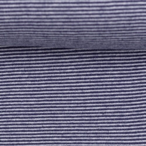 European Ribbing, Oeko-Tex, 1mm Stripes Dark Blue/White