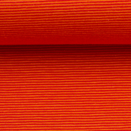 European Ribbing, Oeko-Tex, 1mm Stripes Orange/Red
