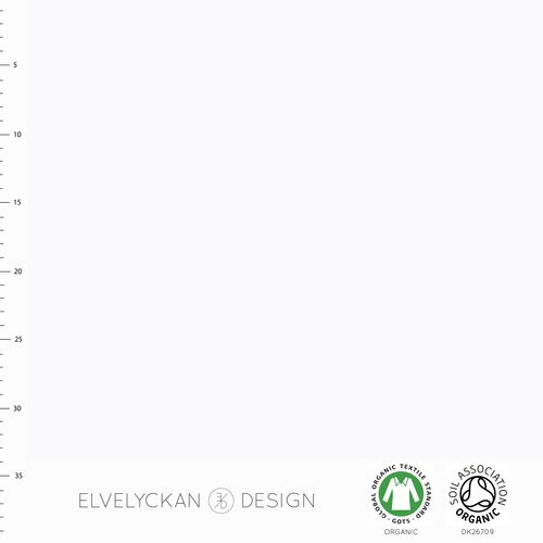 Elvelyckan GOTS Organic Ribbing, Solid White 30cm