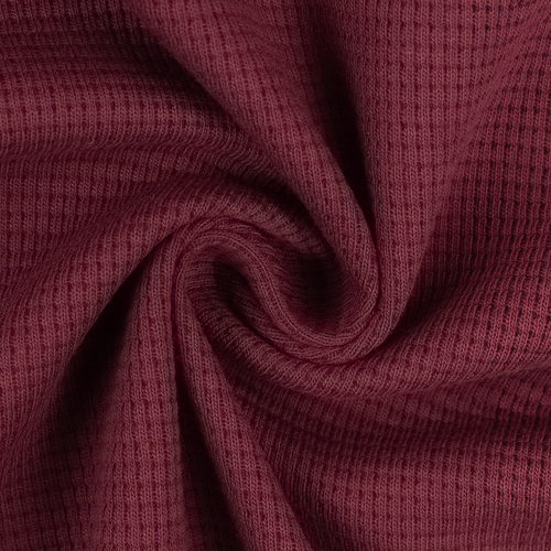 European Classic Waffle Knit, Oeko-Tex, Burgundy