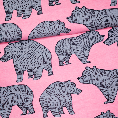 PaaPii Design, GOTS Organic Jersey, Ursa Light Pink Grey