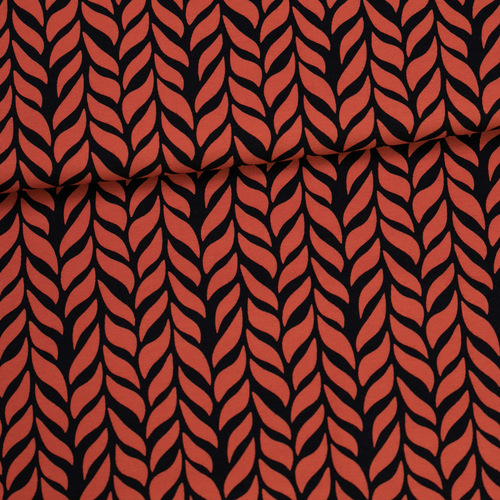 *REMNANT 90cm* PaaPii Design, GOTS Organic Jersey, Plait Rust