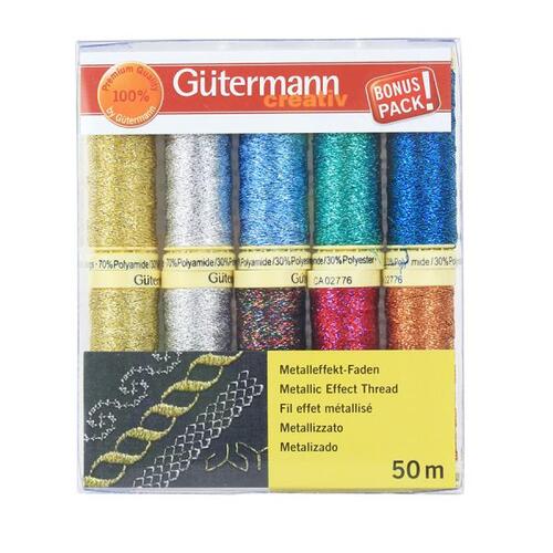 Gutermann, Sewing Thread Set - Metallic Effect 10 pack 50m Spools