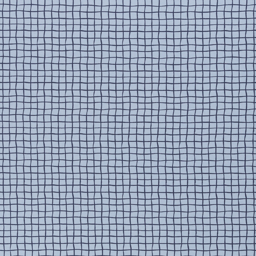 European Cotton Elastane Jersey, Oeko-Tex, Grid Sky Light Blue/Denim Blue