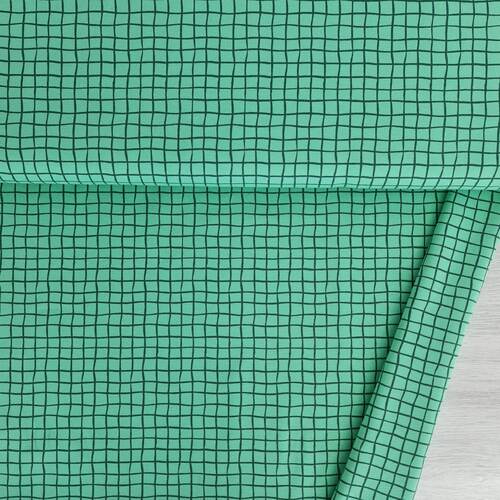 European Cotton Elastane Jersey, Oeko-Tex, Grid Seafoam/Light Eucalypt