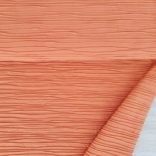 *REMNANT 136cm* European Cotton Elastane Jersey, Oeko-Tex, Textured Ripple Tangerine
