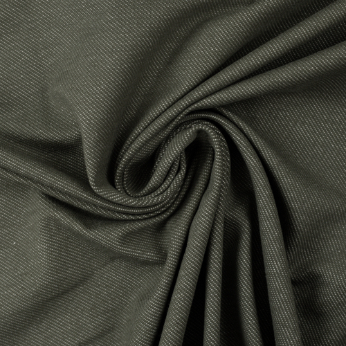 European Cotton Elastane Jersey Knit, Oeko-Tex, Denim Look, Olive