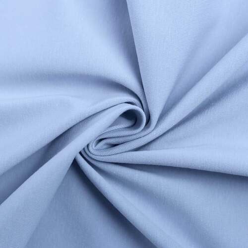 European Cotton Elastane Jersey, Solid, Oeko-Tex, Sky Light Blue