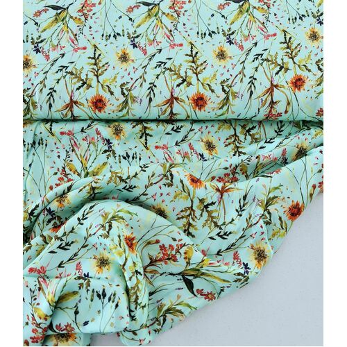 *REMNANT 59cm* European Viscose Silky, Oeko-Tex, Frieda Aqua