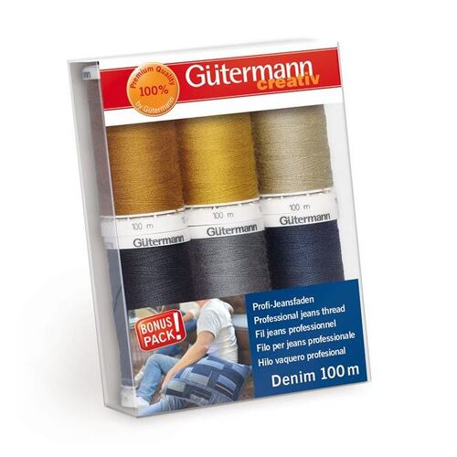 Gutermann, 6 Spool Sewing Thread Set - Denim