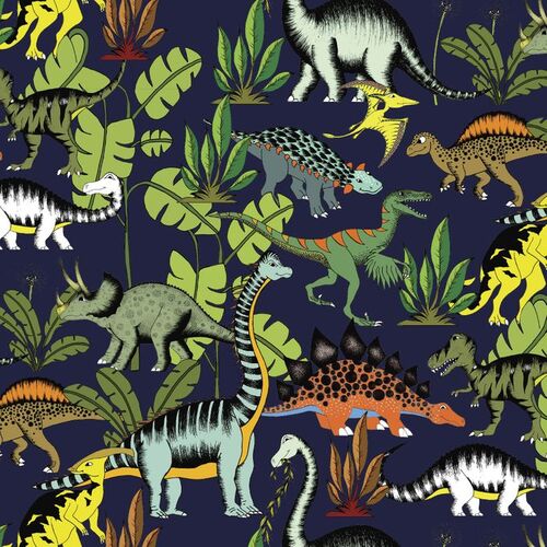 *REMNANT 91cm* Devonstone Collection, Dino Raw, Dinos Allover Night