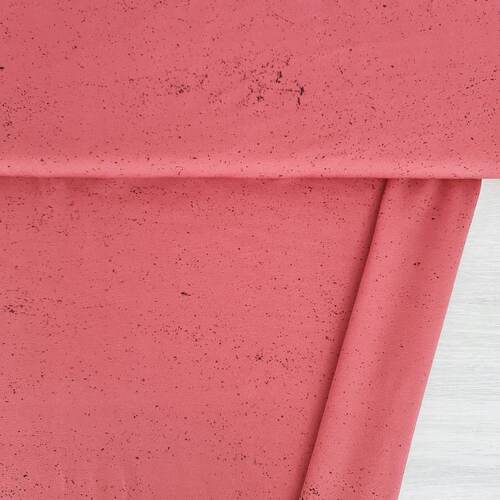 European Cotton Elastane Jersey, Oeko-Tex, Speckles Charcoal/Coral