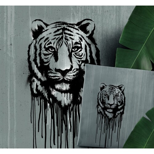 European Cotton Elastane Jersey, Oeko-Tex, Wild Tiger Panel 61cm