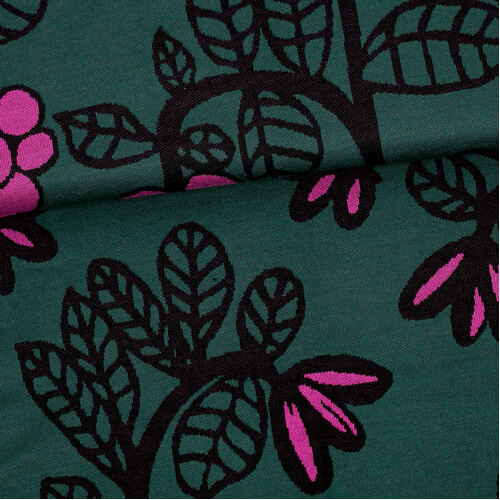 PaaPii Design, GOTS Organic, Jacquard Knit, Lingonberry Dark Green Purple