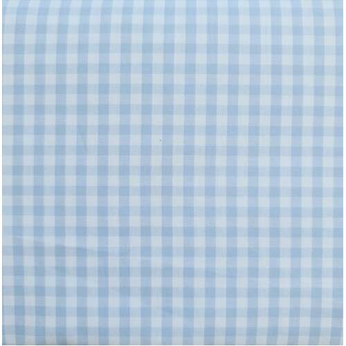 *REMNANT 130cm* European Cottons, Oeko-Tex, Gingham 5mm, Light Blue & White