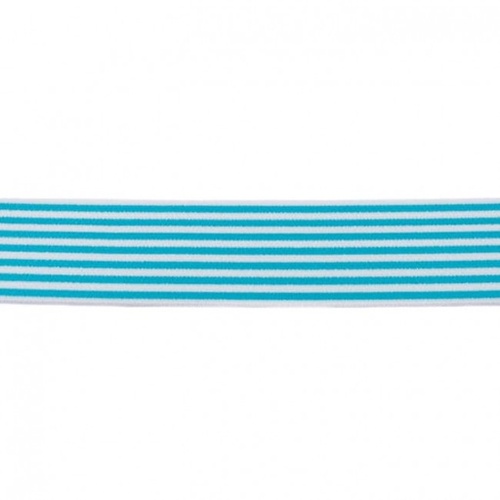 Waistband Elastic, Soft 40mm Stripes Mint Turquoise