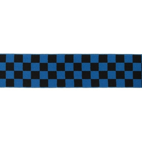 Waistband Elastic, Soft 40mm Chequered Denim Blue