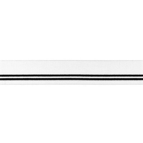 Waistband Elastic, Soft 30mm Black Stripes White