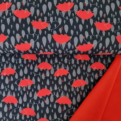 European Soft Shell, Nano Stretch, Umbrellas Red Grey